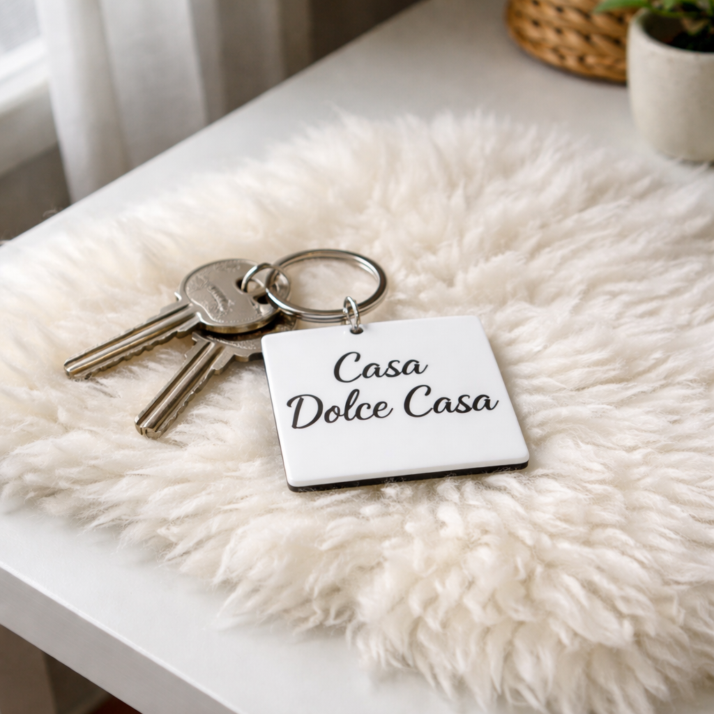 Portachiavi Personalizzato in MDF – Tondo, Quadrato o Cuore | Nome, Frase o Foto