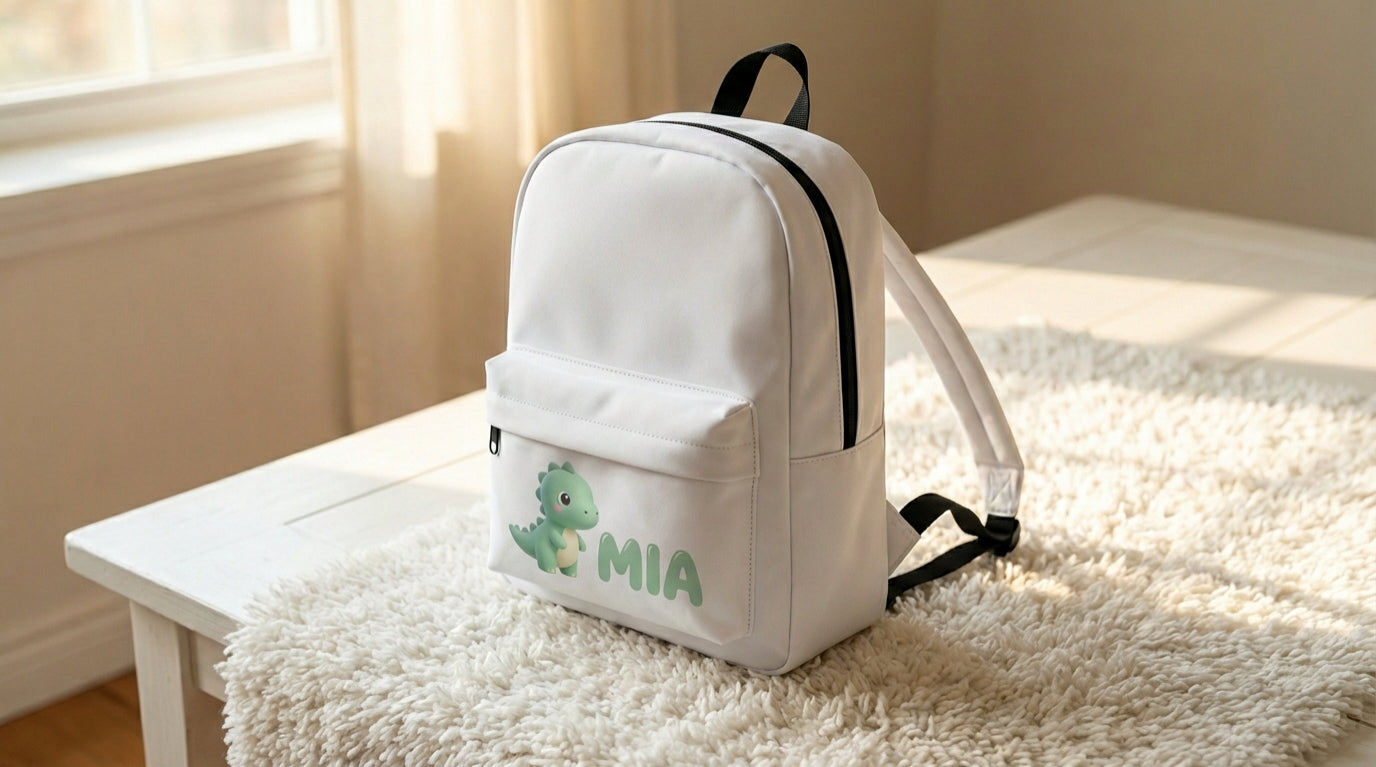 🎒 Il mio primo zainetto – illustrato con il tuo personaggio + nome