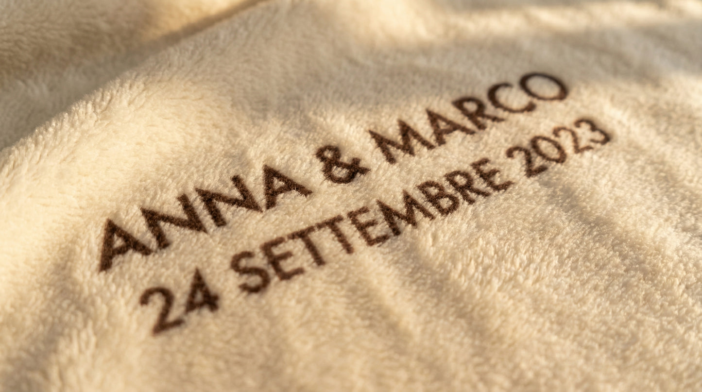 Plaid Personalizzato con Nomi e Foto – La Coperta dei Nostri Ricordi