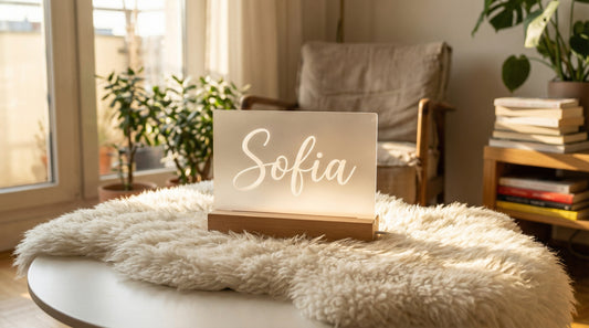 Lampada LED Plexiglass Personalizzata con Nome Inciso