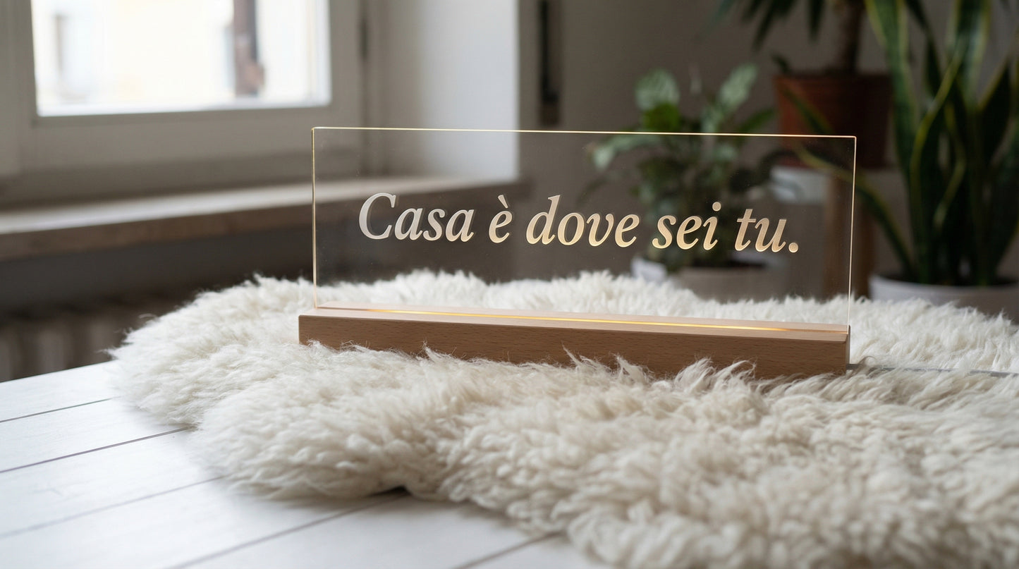 Lampada LED Plexiglass Personalizzata con Nome Inciso