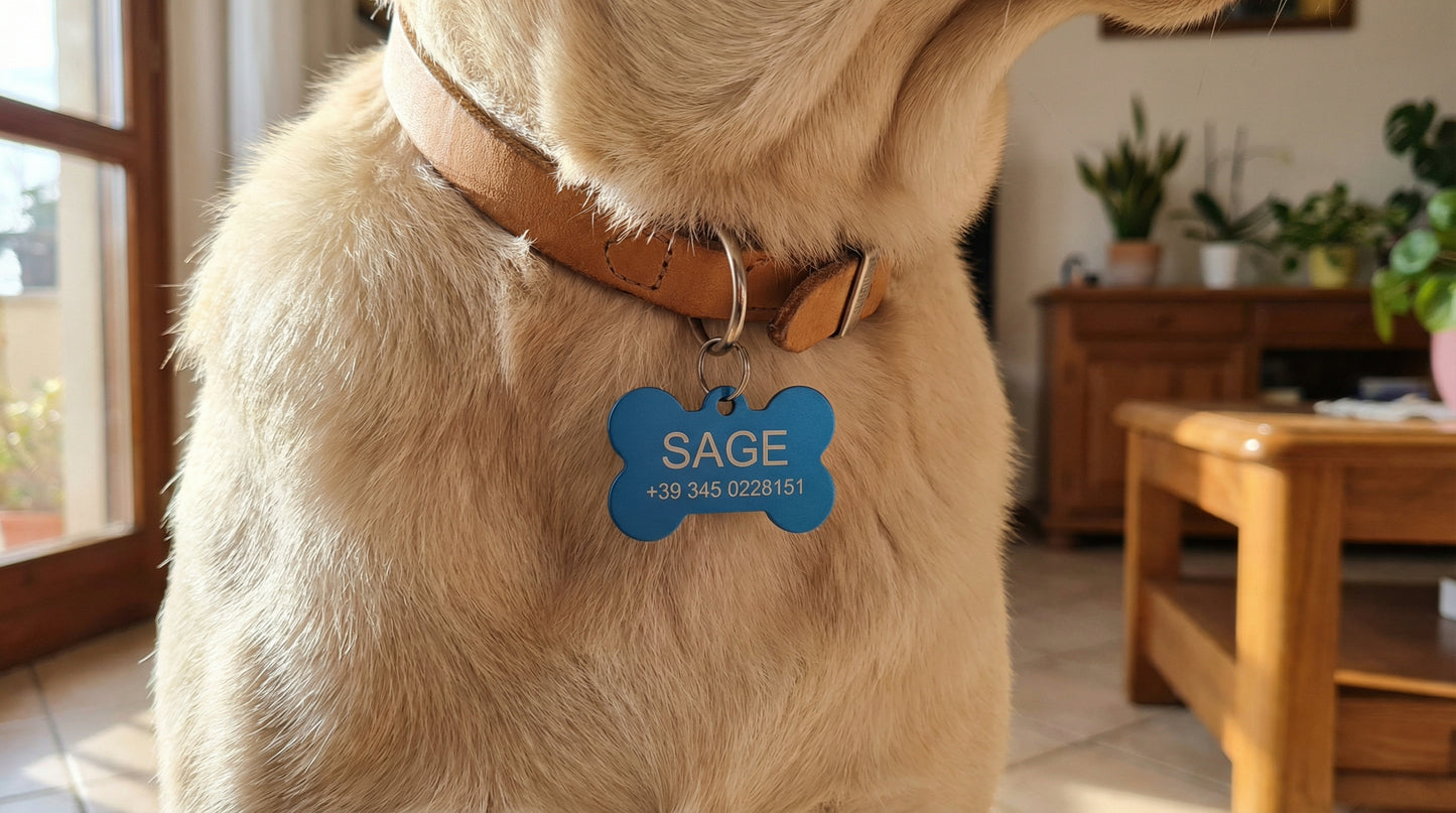 🐾Medaglietta Personalizzata per Cani e Animali – Alluminio Inciso